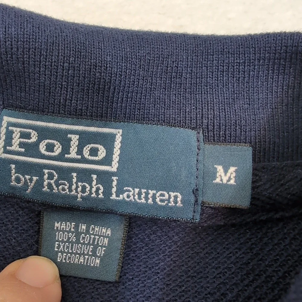 Vintage Polo By Ralph Lauren Cool Pattern Polo Shirt Men's M Red White Blue Knit